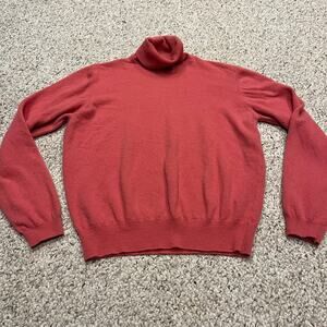 United Colors of Benetton Wool turtleneck Sweater Sz M Pink Quiet Luxury